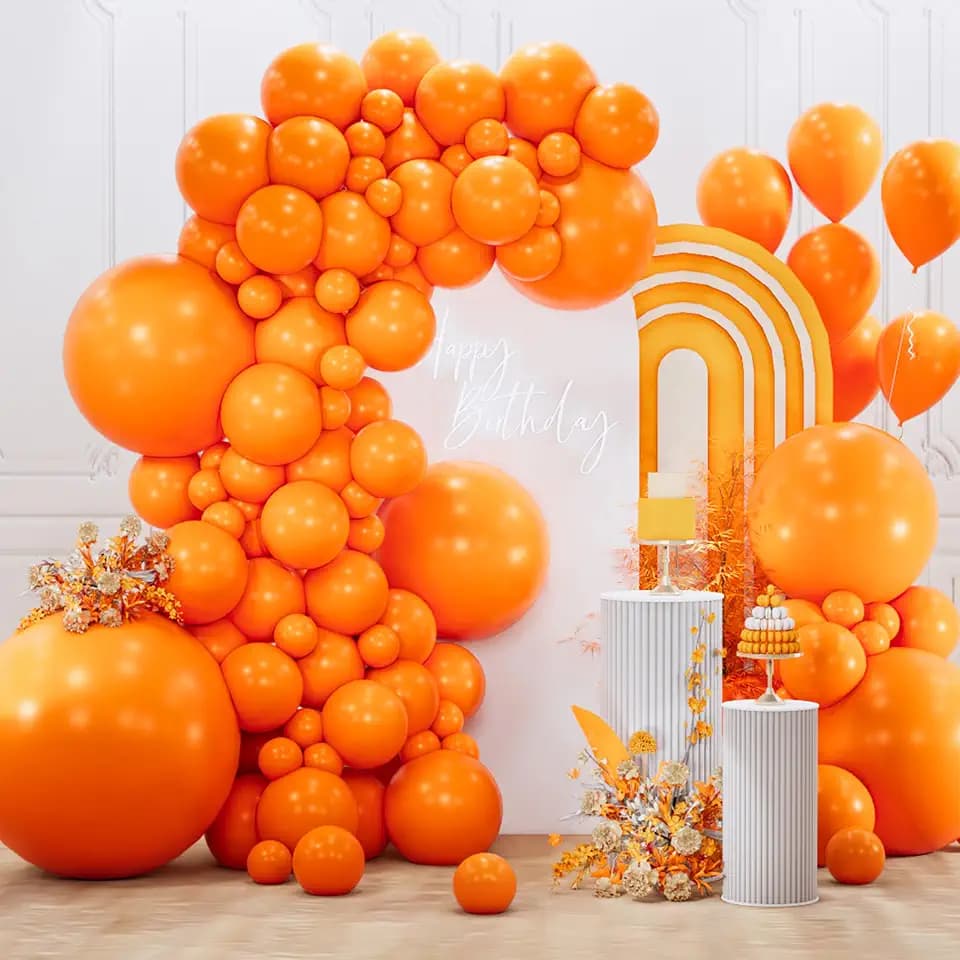 PartyWoo Orange Balloons 127pcs Fall Color 36 18 12 10 5 Inch