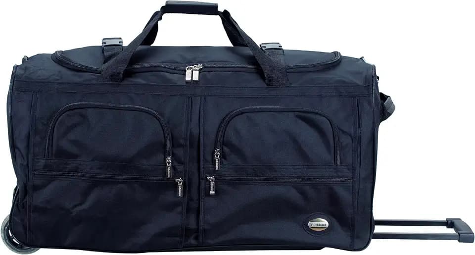 Rockland Rolling Duffel Bag, Black, 22"