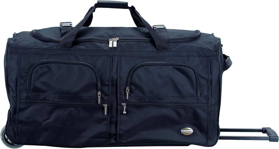 Rockland Rolling Duffel Bag, Black, 22"