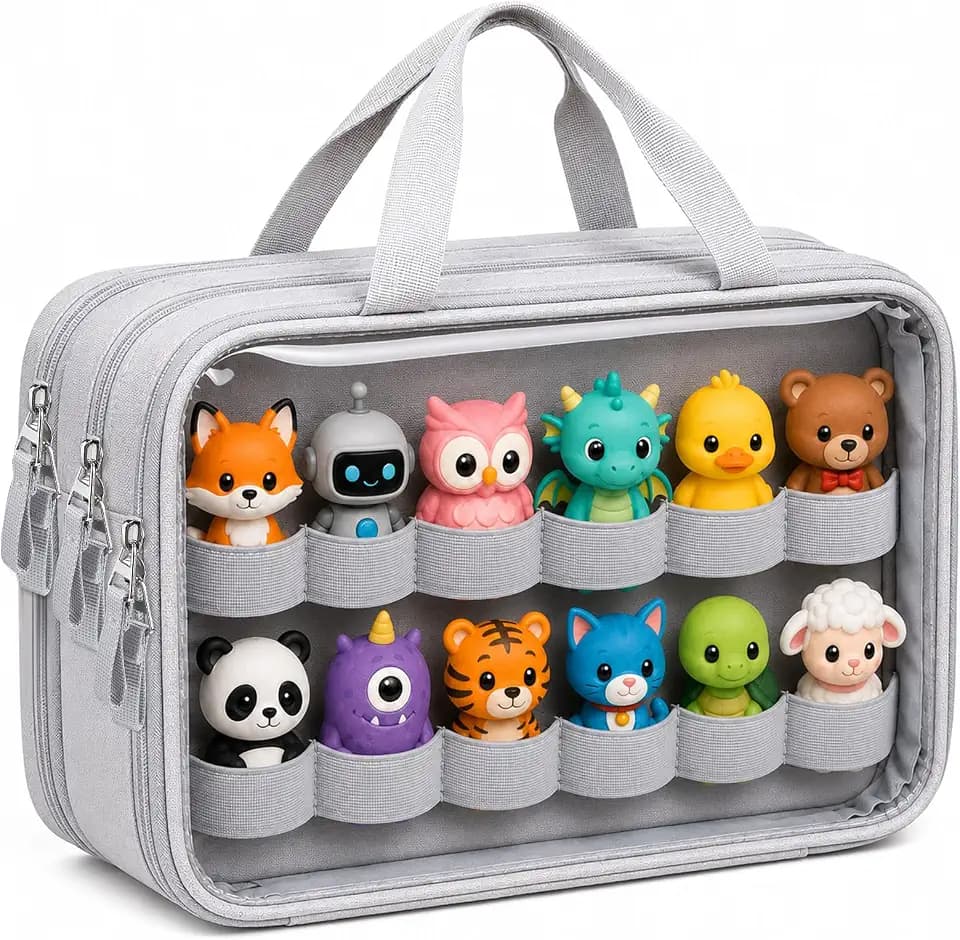 Storage Case for Tonies Figures, Holds 35+ Characters, Grey