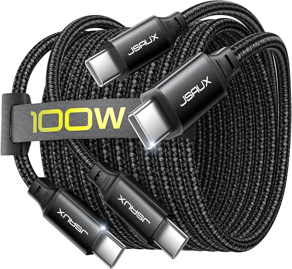 JSAUX for iPhone 18 Pro Charger Cable, USB C to USB C Cable [2-Pack 10FT]