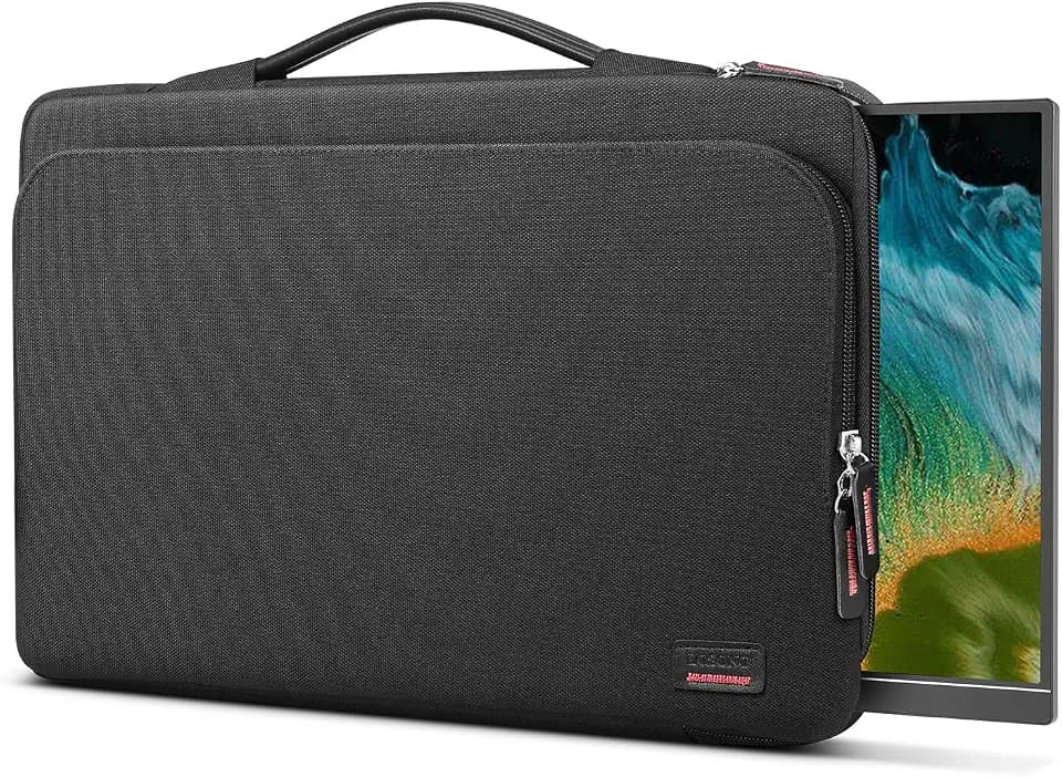 16.1/15.6 Inch Portable Monitor Carrying Case with PU Handle