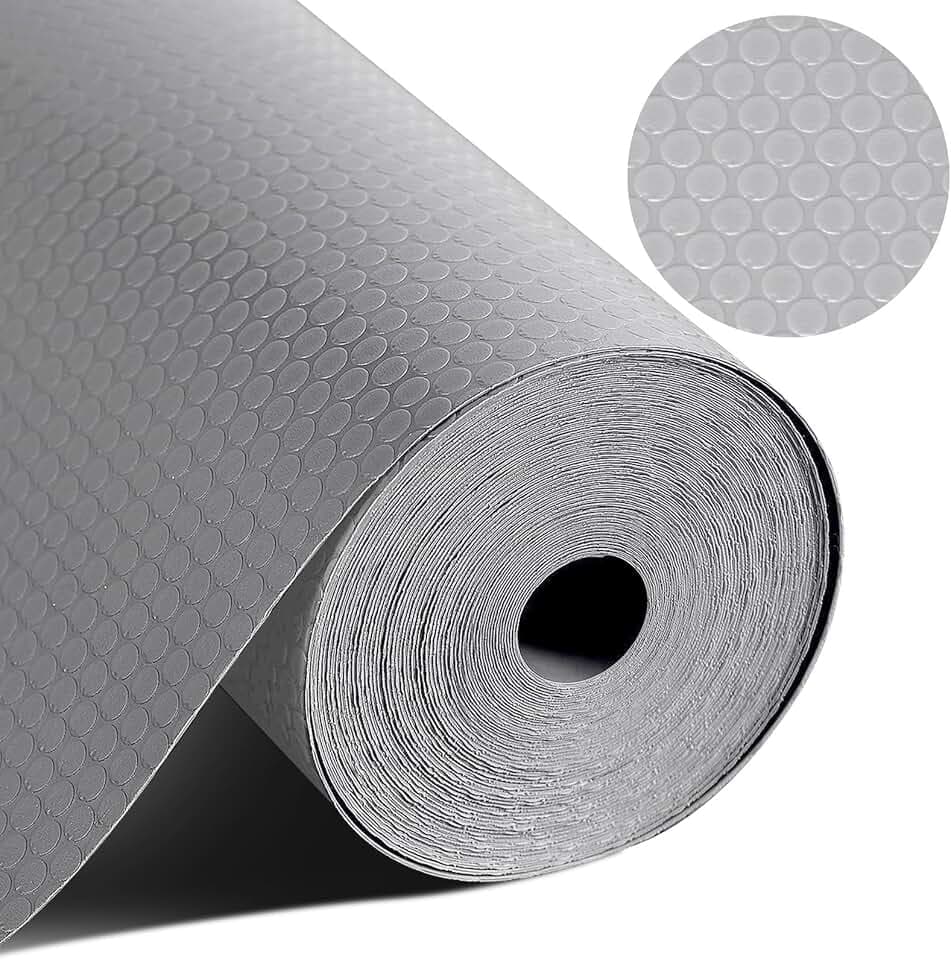 Schubladenmatte 60cm x 500cm Antirutschmatte Schubladenmatte Schrankfolie Schrankpapier Abwaschbar Nicht Klebende Küchenschubladenmatten für Küchenschränke