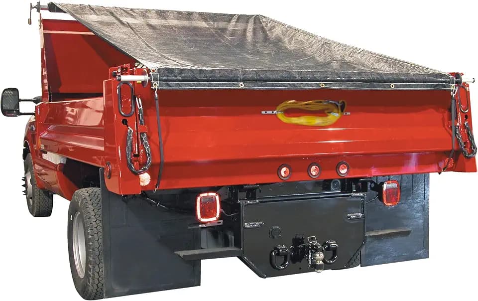 Buyers Products DTR5014 Aluminum Tarp System with Mesh Tarp, 5 x 14 Feet, Dump Body Tarp Kit, Heavy Duty Double-Stitched Hems, Brass Grommets, Telescoping Roller, Complete Hardware Included