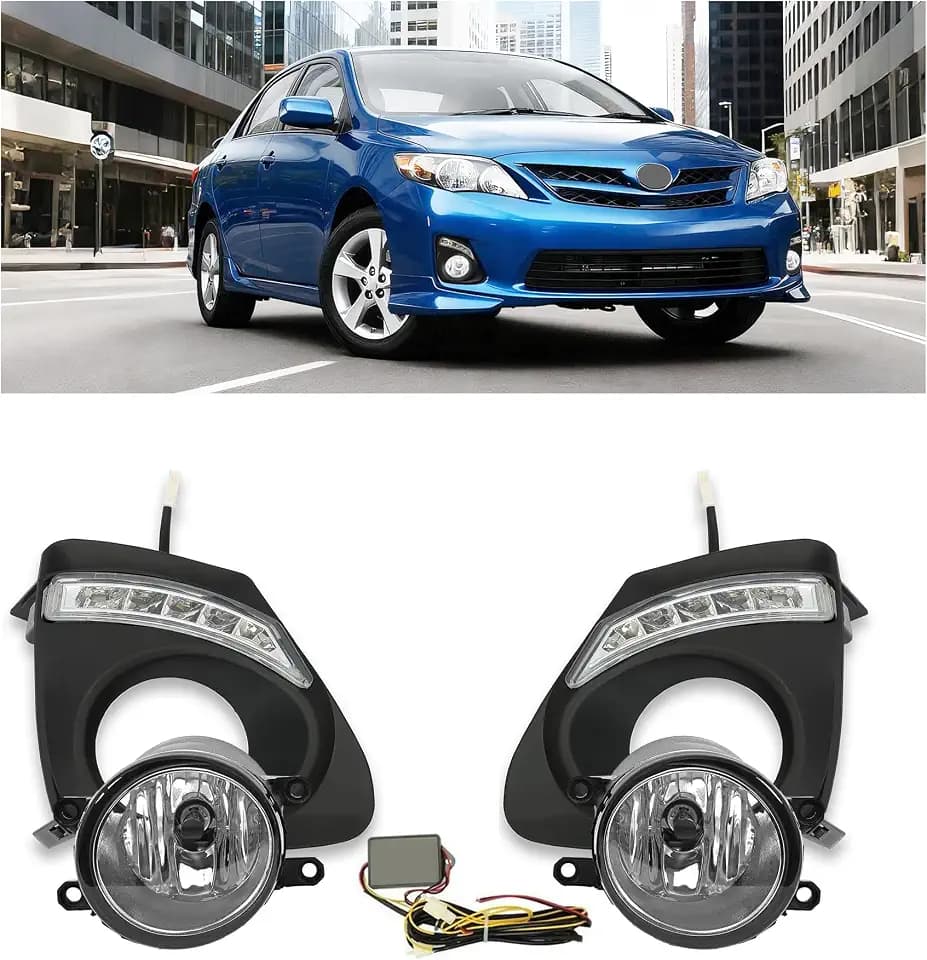 HECASA Fog Light W/Bezel Compatible with 2011-2013 Corolla