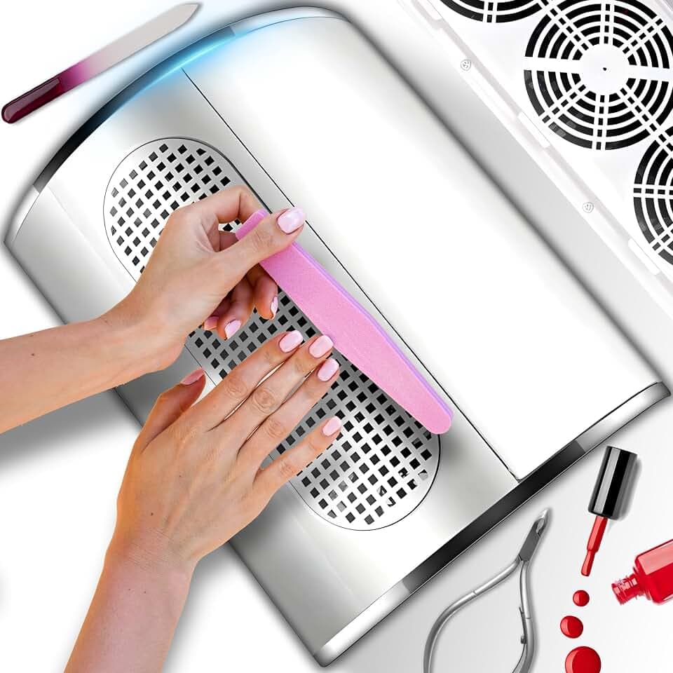 Retoo Nagel Staubsauger mit 2 Staubsammelbeutel fur Nagelstudio & Zuhause