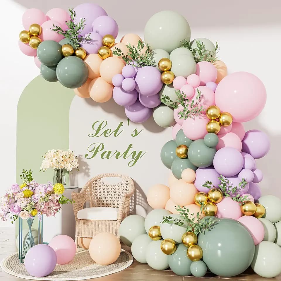 Fairy Balloon Arch Kit, 159 Pcs Pastel Fairy Birthday Decorations
