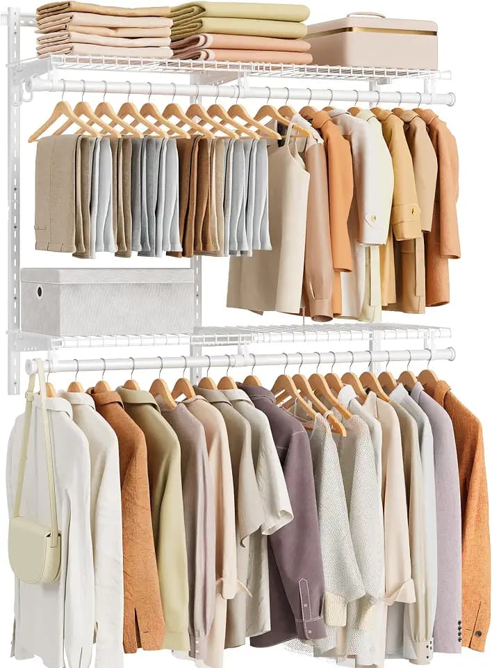 SONGMICS HOME Closet System, Closet Insert Organizer, 3-6 ft Closet Shelves