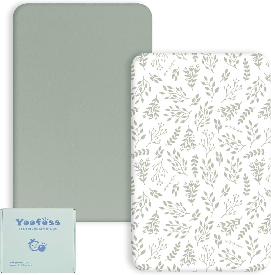 Yoofoss 2 Pack Baby Spannbettlaken Spannbetttücher 60x120 cm Mikrofaser Matratzenauflage Atmungsaktiv Matratzenschoner Laken für Beistellbett Babybetten Kinderbett