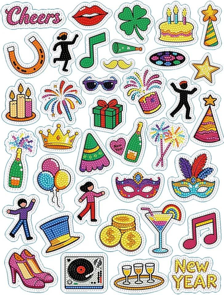 DIAMONDOUBLE Diamond Art Stickers Kit – Gem Sticker Set for Creative DIY Crafts, Easy 3-Step Diamond Art Kits for Beginners & Adults, Waterproof Decorative Stickers for Bottles, Journals & Gifts