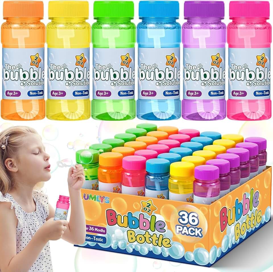 60 Pack Bubble Bottles with Wand in 6 Colors, Bulk Party Favors for Kids, Birthday, Christmas, New Year, Valentine, Carnival, School Classroom Prizes for Boys & Girls, Ideal Goodies Bags Stuffers