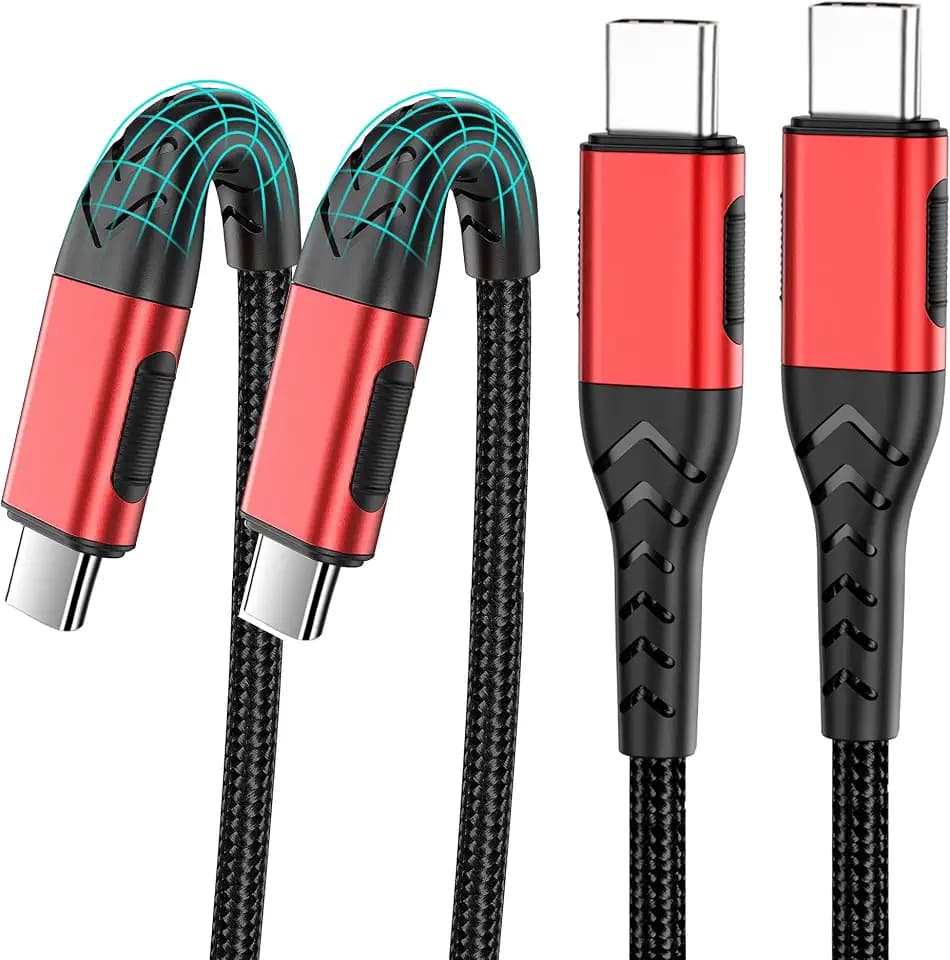 Durcord USB C Cable, Upgarded 2Pack 3ft Fast USB Type C Charging Cable for Android/Phone/Pad/Laptop, Type C Charger Braided USB Cable Compatible withi Phone 16/15/Pro/Plus/Max/Sam.Sung-Red