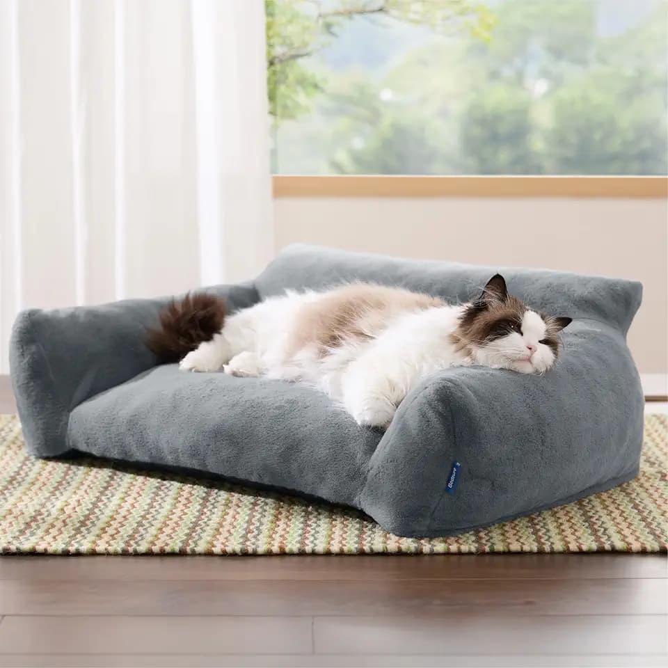 BEDSURE Katzenbett große Katzensofa Hundesofa, 76x51x25cm, dunkelgrau