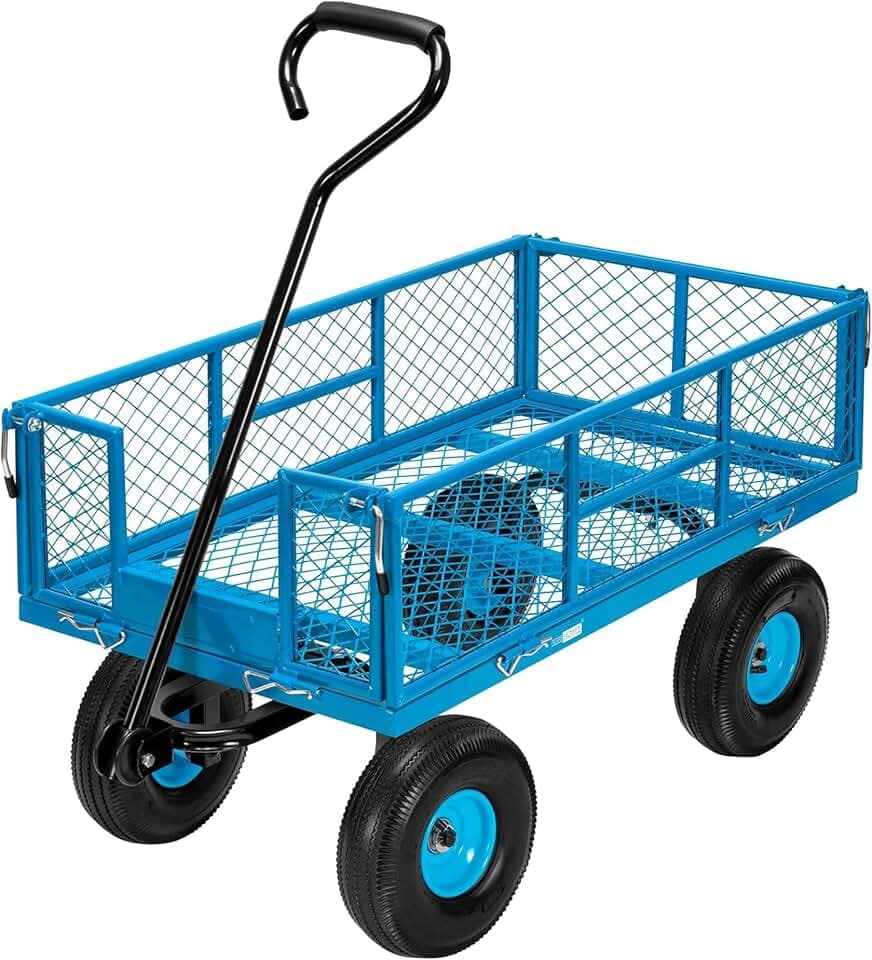 VIVOHOME Transportwagen aus Metall mit Griff Abnehmbaren Seiten bis 400kg