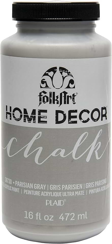 FolkArt 38730 Home Decor Chalk Furniture & Craft Paint in Assorted Colors, 16 ounce, Parisian Grey