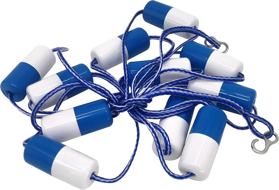 FibroPool Pool Safety Rope - Adjustable 10 Floats - 22 ft - Nylon