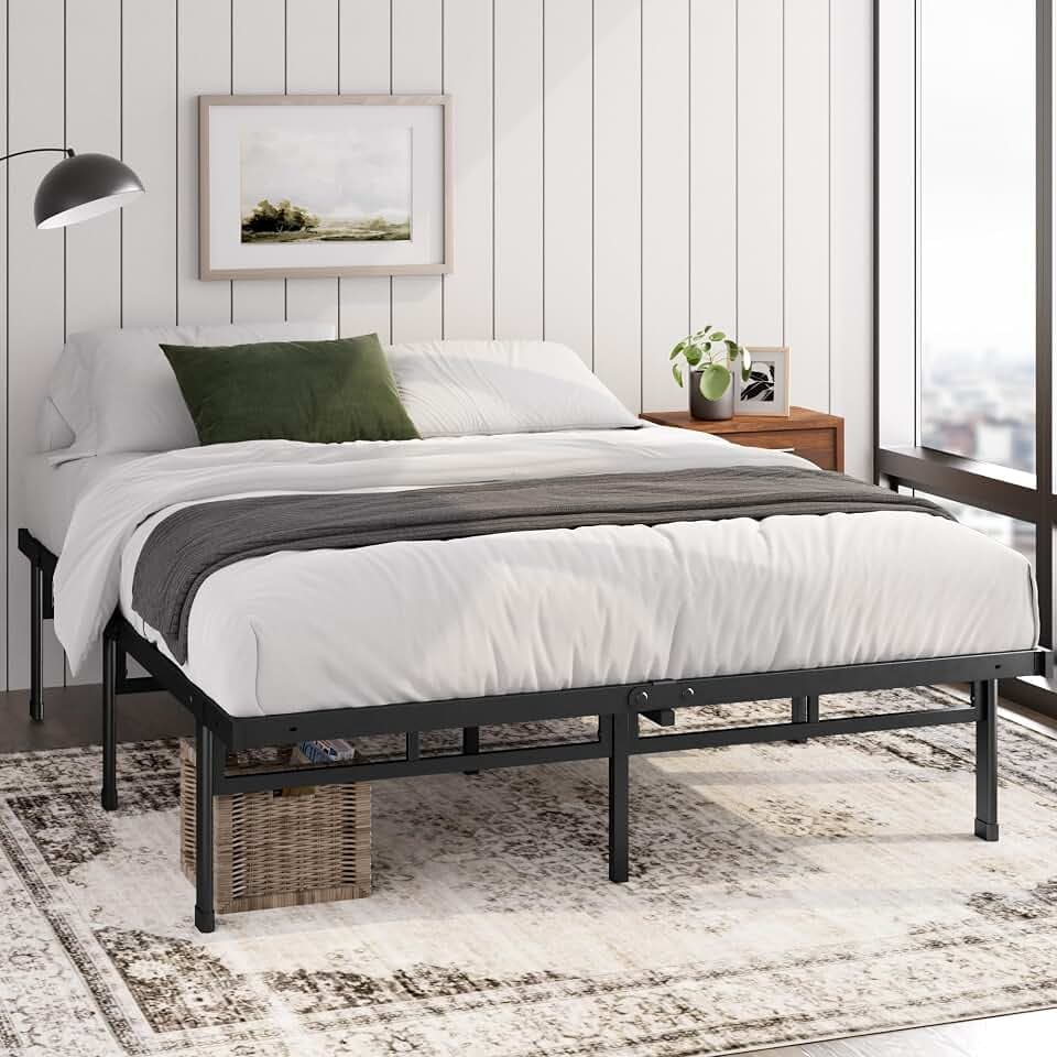 ZINUS Justin Easy to Assemble Mattress Foundation, 36 cm High, Steel Support, Ample Under Bed Clearance, Double