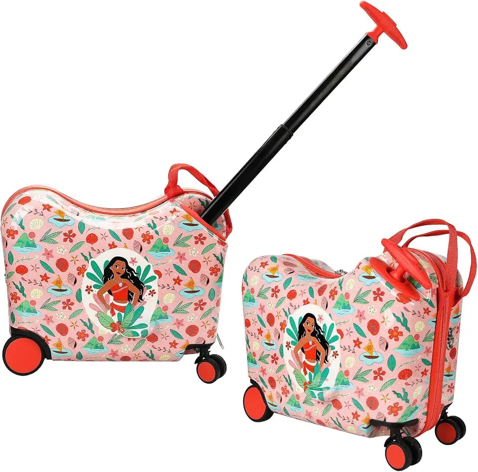 Bioworld Moana Adventure 15-Inch Kids Ride-On Spinner Suitcase