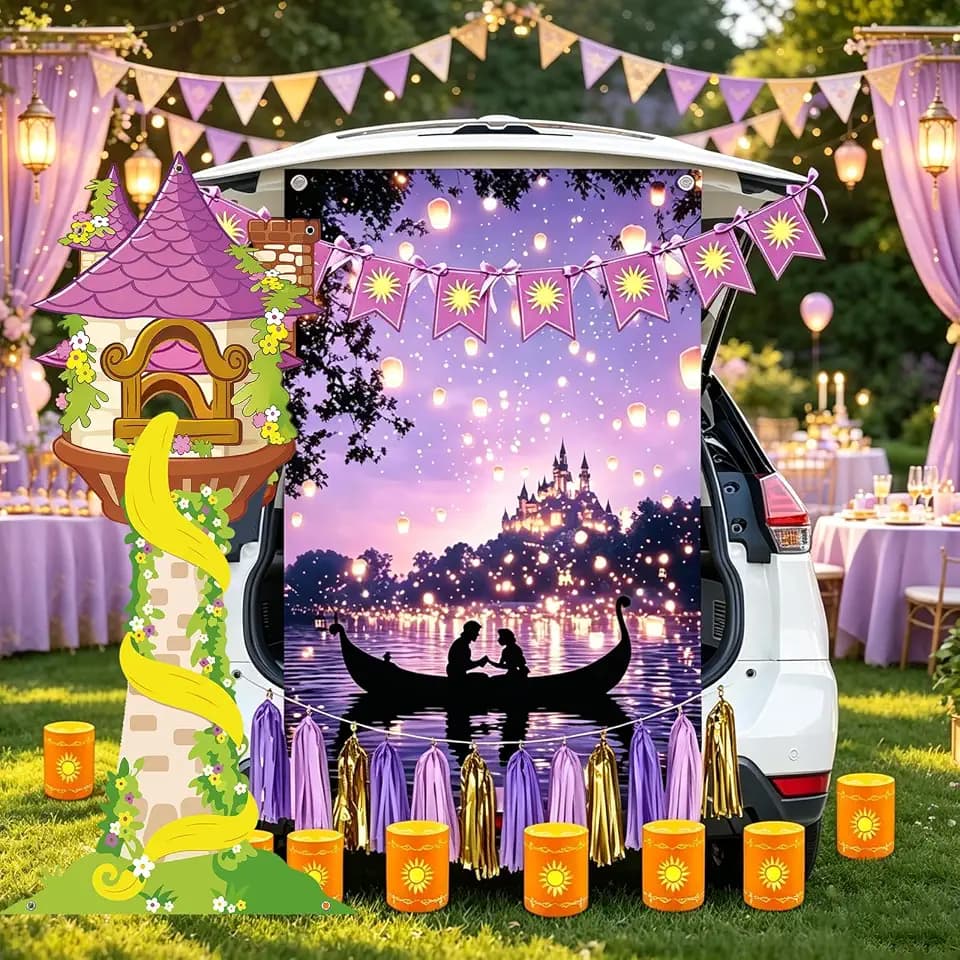 25 Pcs Halloween Princess Trunk or Treat Car Decorations Garage Door Decor