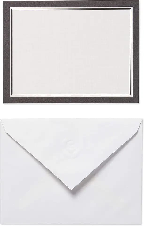 American Greetings 41-Count All-Occasion Blank Note Cards, Black Damask Box