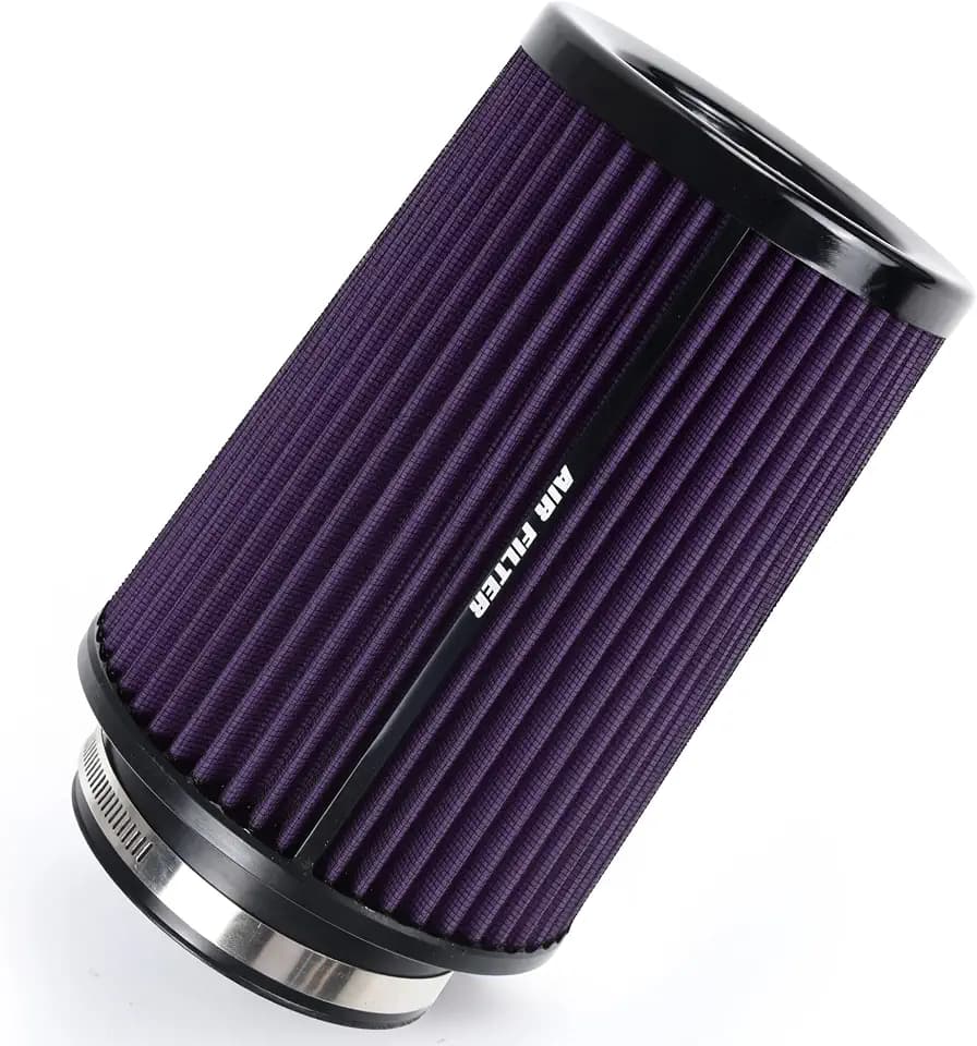 3 3.5 4 Inch Cold Air Intake Filter 76mm 89mm 101mm High Performance Washable 3 Sizes in 1 Clamp-On Replacement Cone Air Filter Purple