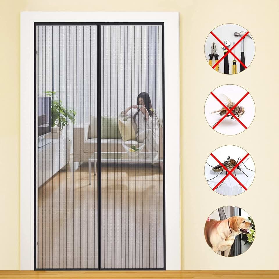 MYCARBON Fliegengitter Tür Magnet 90x220cm Insektenschutz Balkontür
