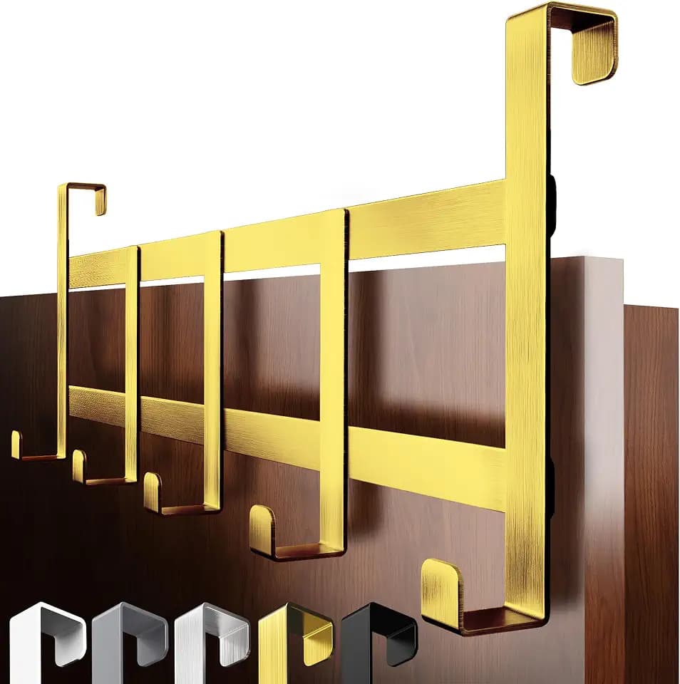 4smile Türgarderobe zum Einhängen, Kleiderhaken Tür, Gold