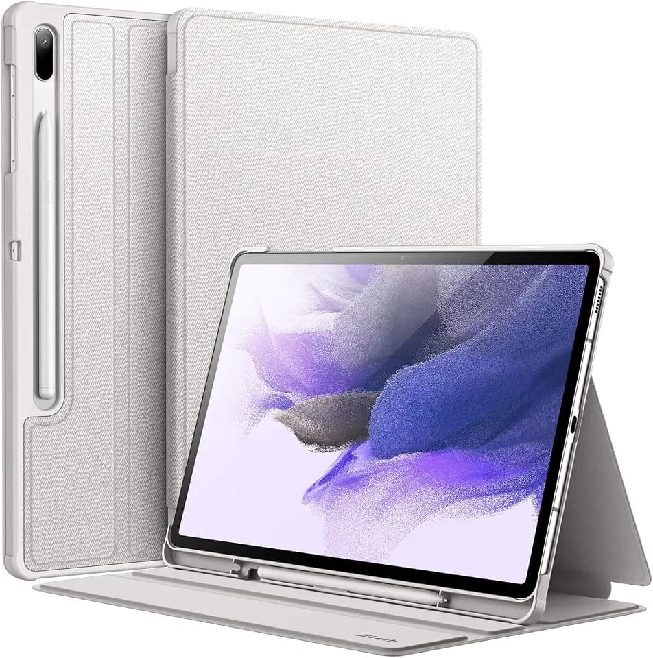JETech Folio Case for Galaxy Tab S8+/S7 FE/S7+ 12.4", Silver