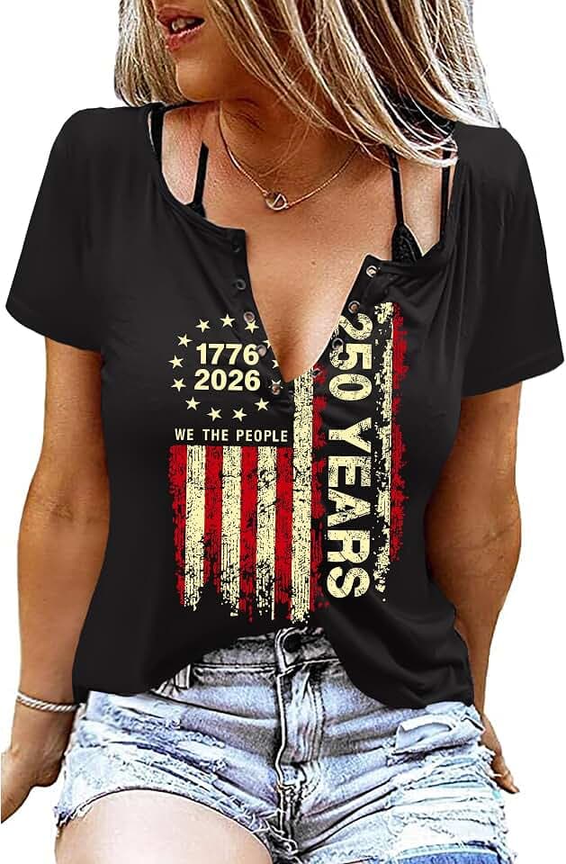 250th Anniversary USA Tank Tops Women USA T Shirt American Flag Shirts 4th of July Patriotic Tee Tops