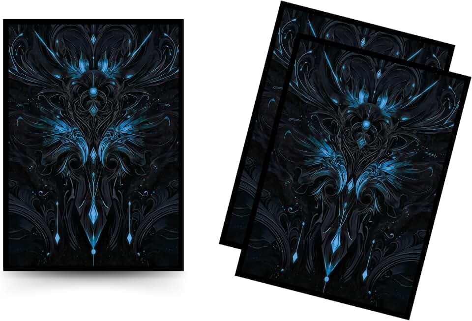 Sammelkartenhüllen, 100 Stück, strukturierte matte Rückseite und transparente Vorderseite (66 x 92 mm), passend für Standardkarten, MTG, Sport- und Sammlerdecks - Frostbound Arcana
