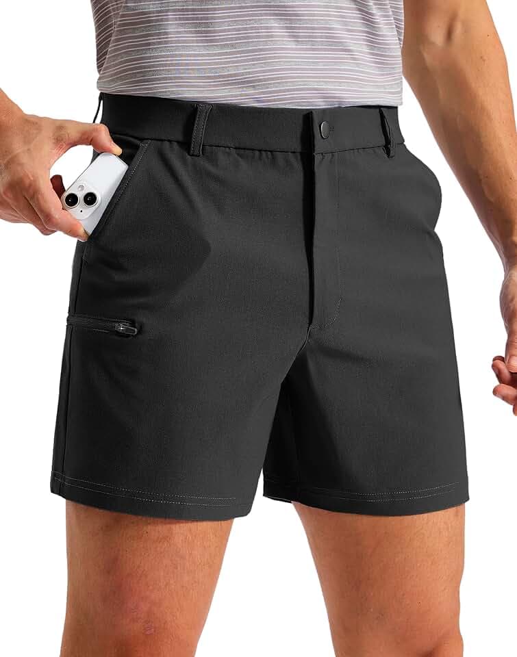 Pudolla Men's Casual Shorts 7/5/9 Inch Golf Shorts with 4 Pockets