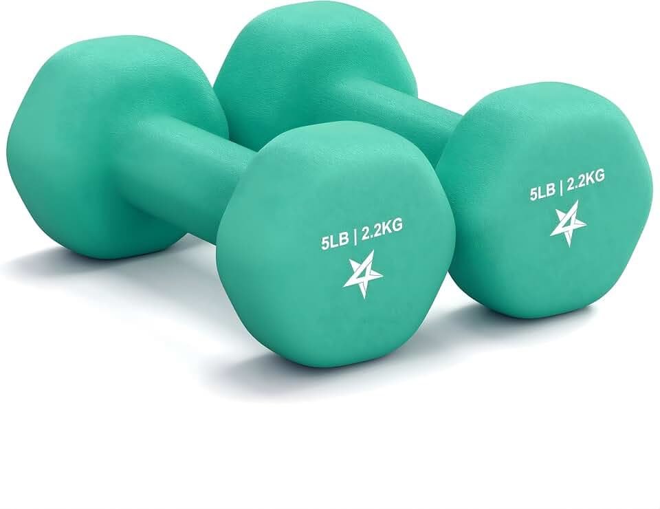 Yes4All Neoprene Dumbbells, Pairs and Sets with Rack for Home Workouts