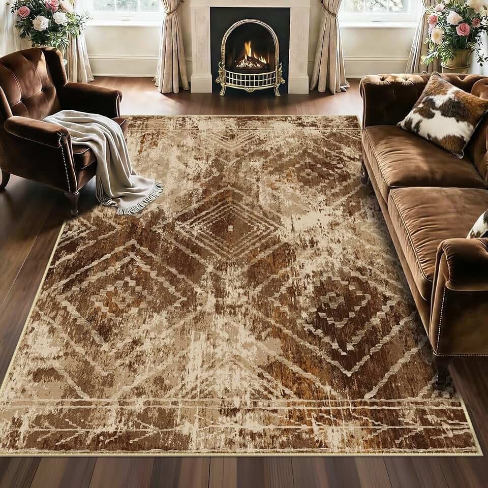 BESTSWEETIE 5'x7' Washable Area Rug for Living Room Bedroom Cow Print