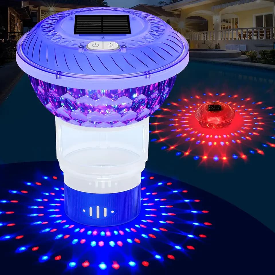 Solar Chlorine Floater with Colorful Light Show,Chlorine Floater