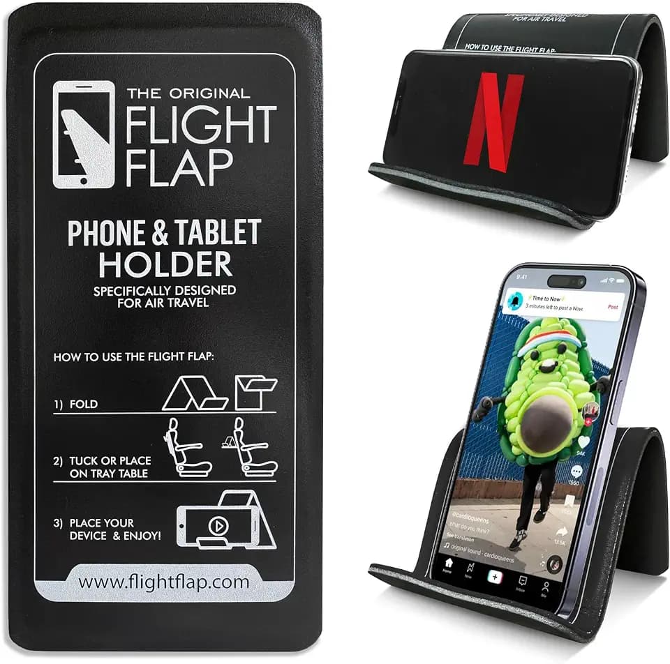 Flight Flap Airplane Phone Holder - Foldable Phone Stand for Plane Travel