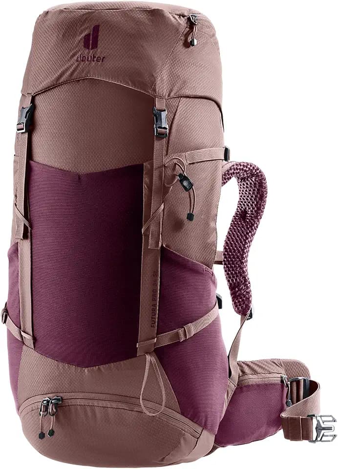 Deuter Women’s Futura Pro 34L SL Backpack, Ergonomic Multi-Day Hiking Pack - Cassis-Ashrose