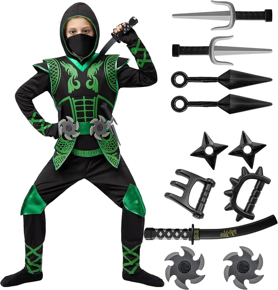 Spooktacular Creations Halloween Golden Ninja Fighter Kostüm für Kinder, Kleinkinder, Jungen
