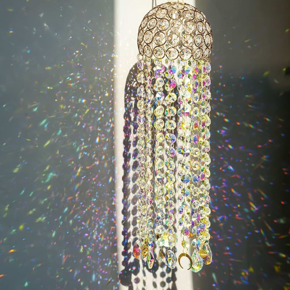 YU FENG Crystal Suncatcher Wind Chimes Window Hanging Rainbow Maker