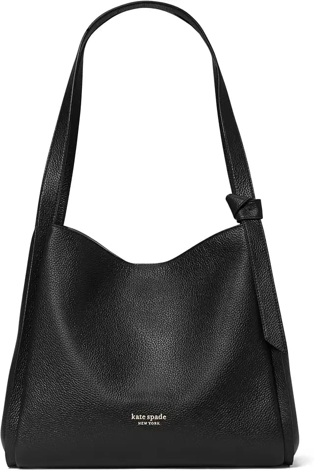 kate spade new york Knott Pebbled Leather Shoulder Bag, Black