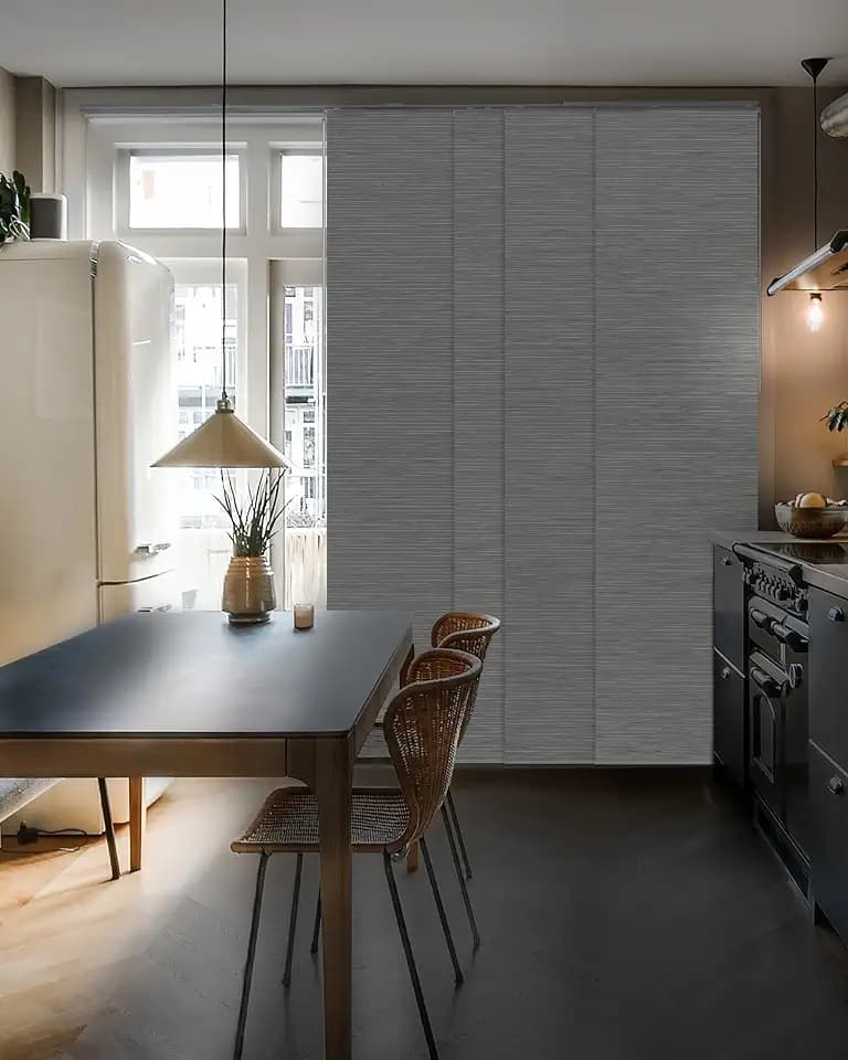 GoDear Design Natural Woven Blackout Vertical Blinds 86"x96", Cedar Bark