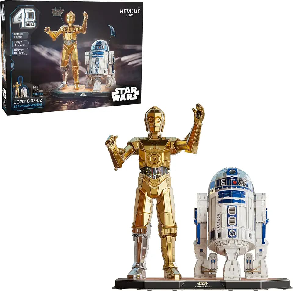 4D Build Star Wars C-3PO & R2-D2 Droid 3D Puzzle Model Kit, Room Display
