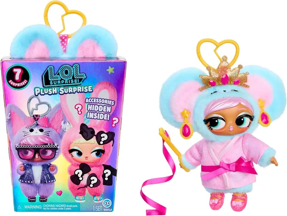 LOL Surprise Plush Surprise! Bear-A-Rina Plush Doll with Hidden Fashions, On-the-Go Play, 7 Total Surprises – Great Gift for Kids Ages 3+