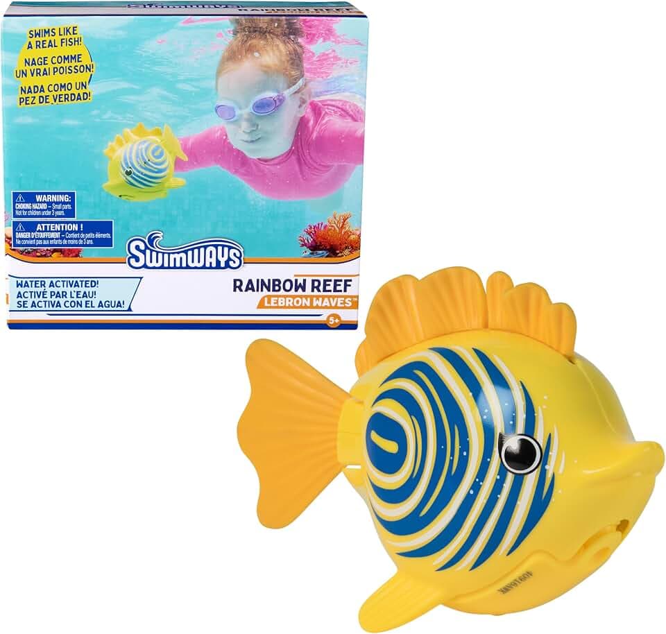 SwimWays Rainbow Reef Yellow Fish Water-Activated Pool Toy for Ages 5+