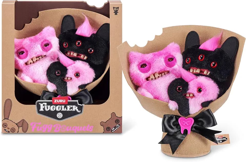 Fuggler Bouquets: 2x9 Inch + 1x3.5 Inch Plush Set (Munch Munch, Reek-o, Munch-o) by ZURU, Funny Ugly Monster Designs, Unique Gift for Collectors