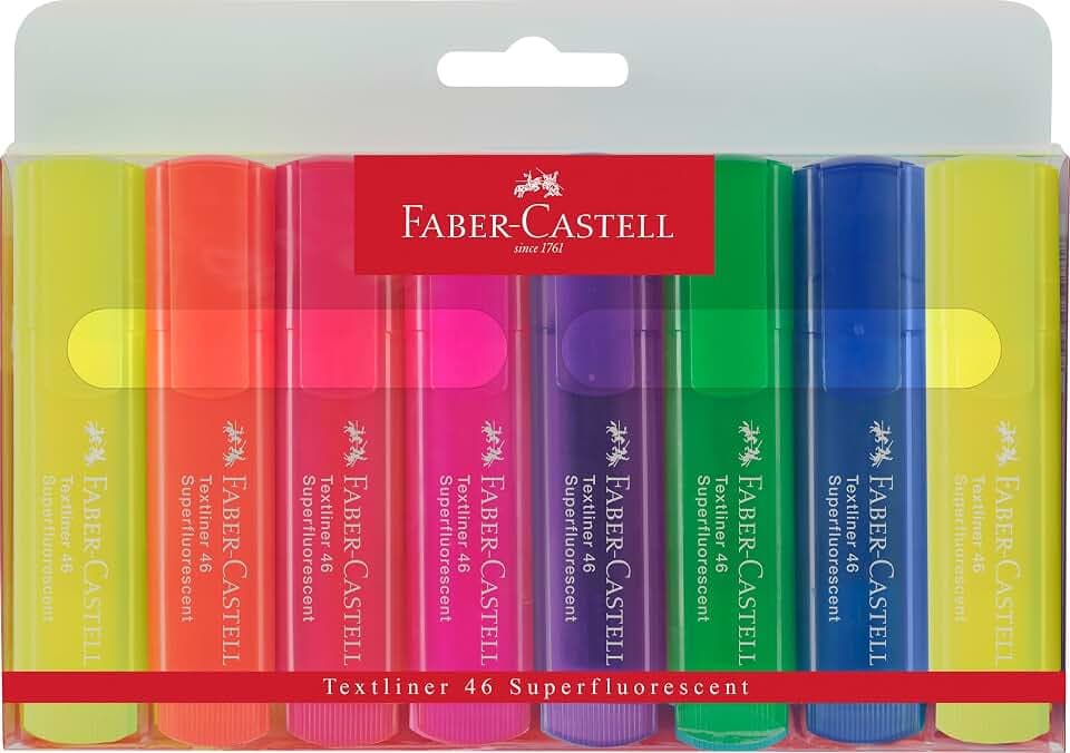 Faber-Castell - Textmarker Set TL 1546 Neon, 8 Marker