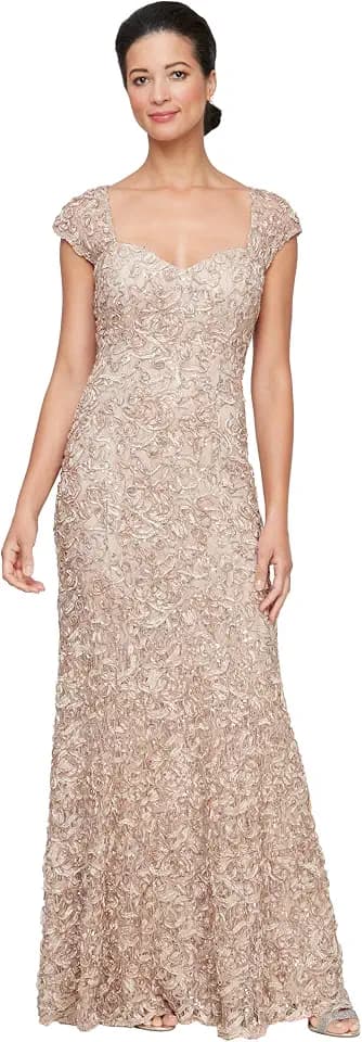 Alex Evenings Women's Long Sleeveless Mother of the Bride Dress with Shawl (Petite and Regular Sizes)