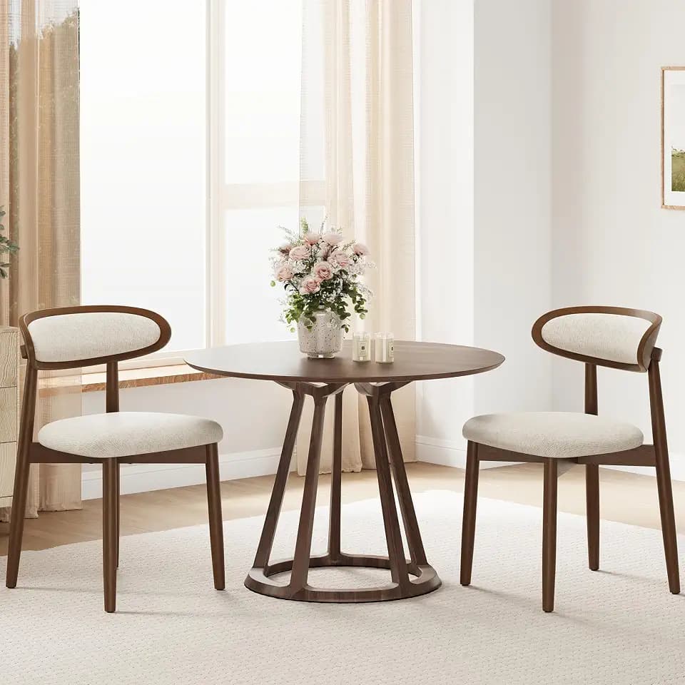 MALOL Esszimmerstühle 2er Set, Stühle Esszimmer, Ergonomischer Stuhl mit Massivholzrahmen, 5cm Schaumpolsterung, Bequeme Polstersitzfläche, Küchenstuhl für Zuhause und Gewerbe, Beige