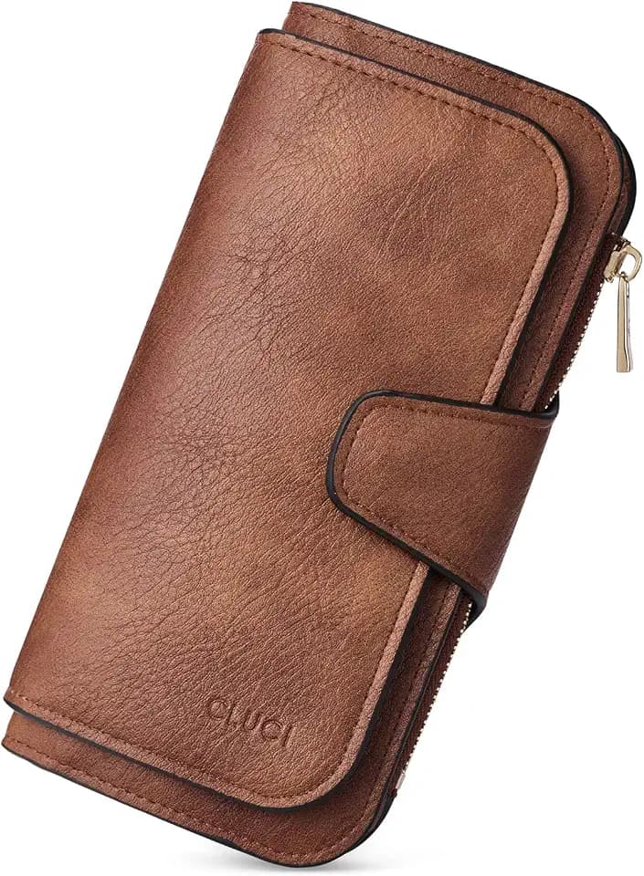 CLUCI RFID Wallet for Women Bifold Wallet with ID Window