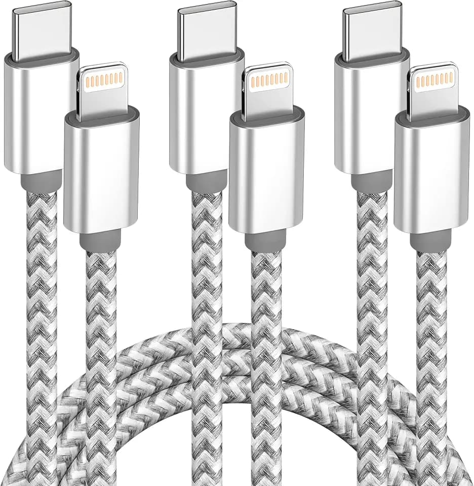 USB C to Lightning Cable 3 Pack 6FT Apple MFi Certified Fast Charging