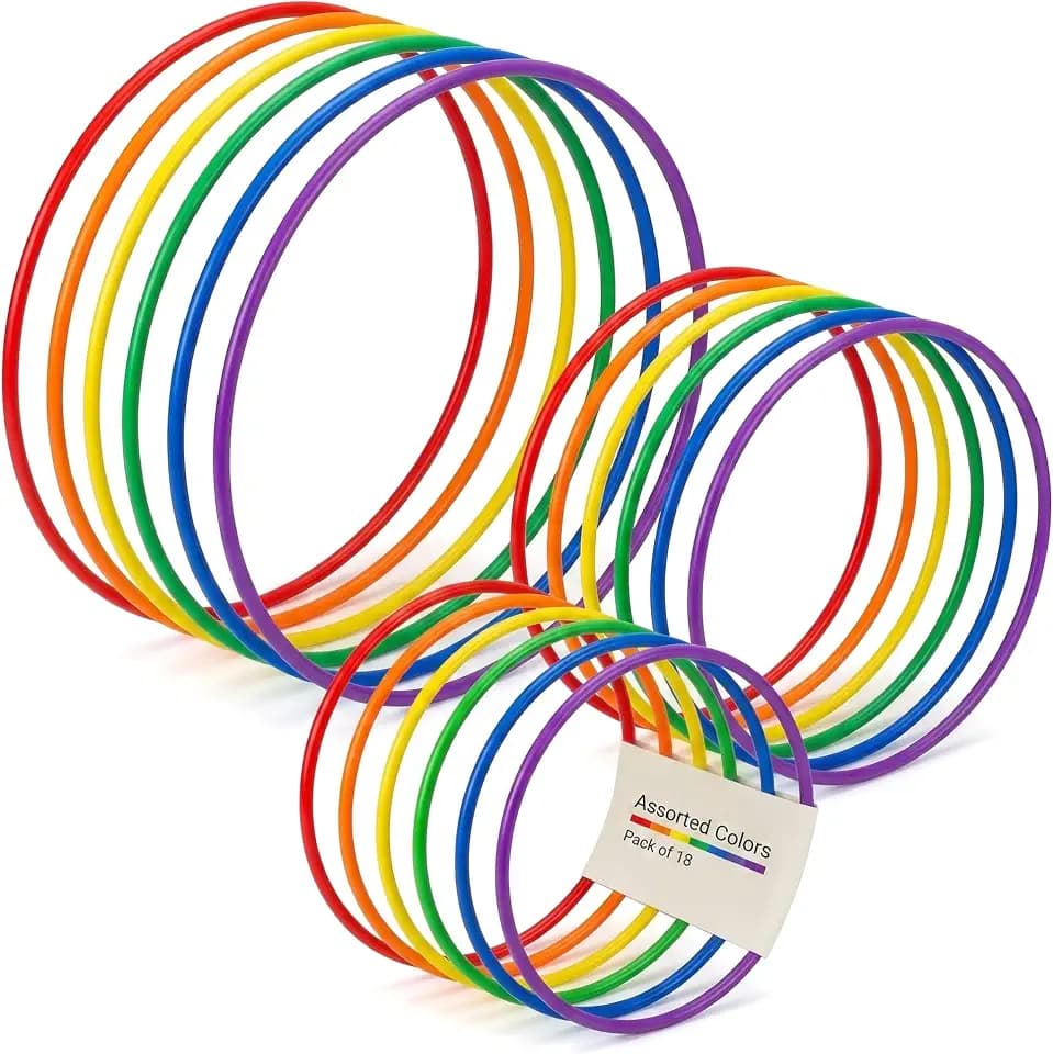 S&S Worldwide No-Knott Hula Hoops Set of 18, Heavy Duty, Assorted Colors